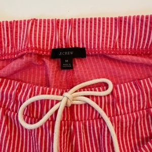 J Crew Red/White Stripe Wide-Leg Pants, Sz M